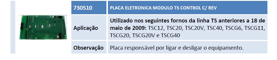 Ts705 Control Panel 730510 PLACA ELETRONICA MODULO TS CONTROL C/ REV - Supremais Peças